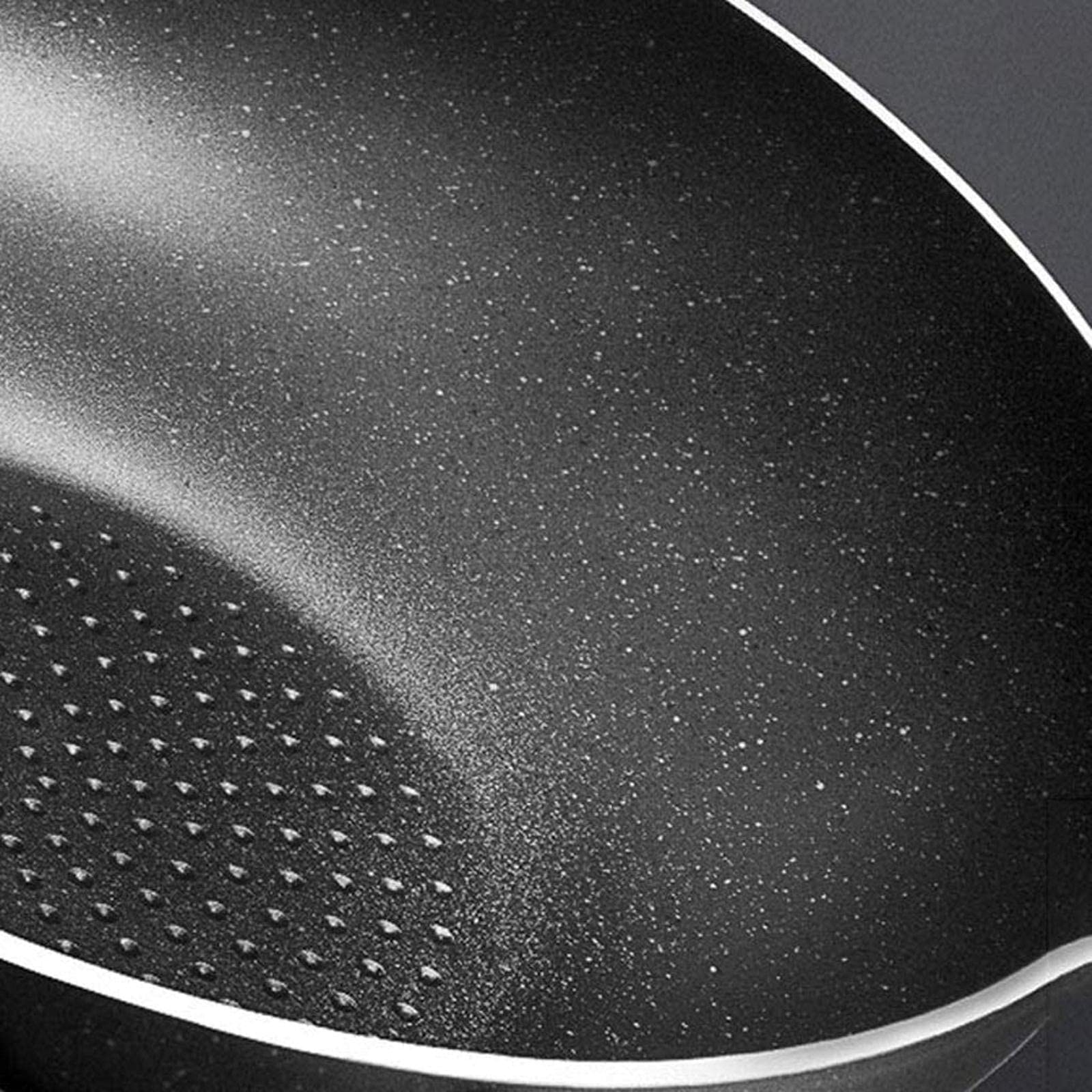 HMTE Padelle Wok Wok con Coperchio, Wok in Acciaio Inossidabile di Grande capacità, Design ergonomico, Wok Antiaderente, Wok Senza Fumo oleoso