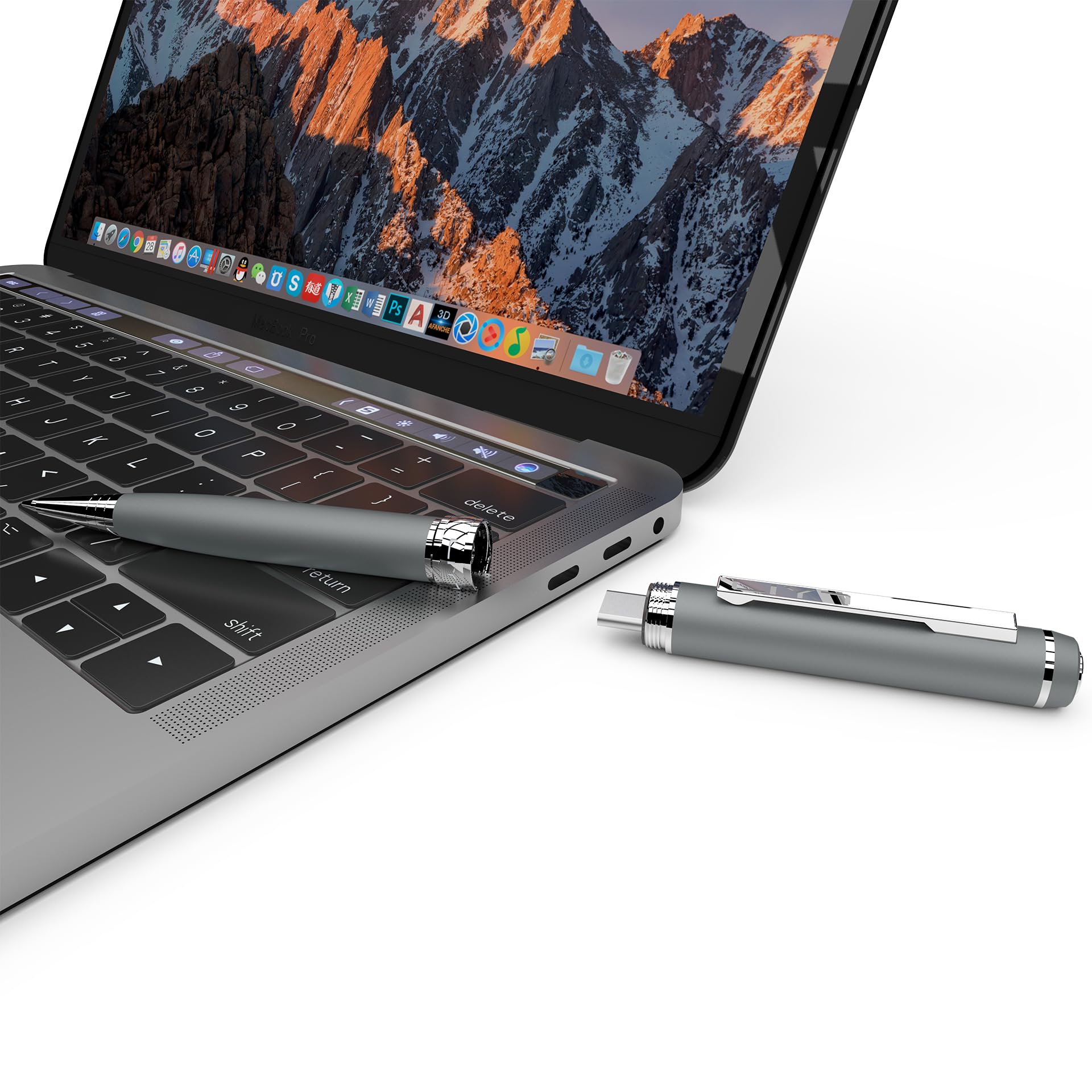 Penna USB C Flash Drive, chiavetta USB portatile con design a penna, tipo C + USB-A Dual 3.0 Flash Drive ad alta velocità con scrittura fluida, compatibile con smartphone, tablet, computer, iPhone 15