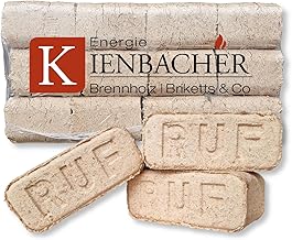 RUF Pure Beech Briquettes in Package Hardwood Burning Fireplace Oven Heating Wood Glow Holder Beech RUF Briquette Square 30 kg (3 x 10 kg)