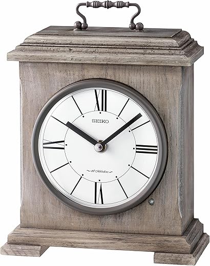 SEIKO QXW 252 NLH 18 Melodies Musical Mantel Clock, Gray, 9 . 8 x 7 . 6 x 3 . 5 Inches review image