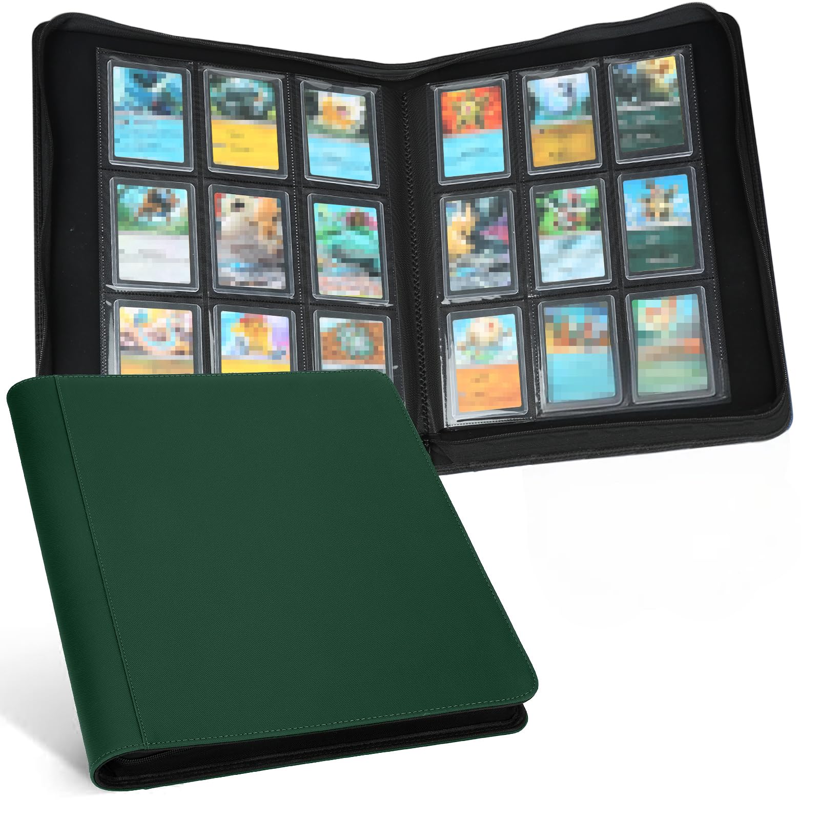 GERMUN Toploader Binder, Holds 324 Toploaders, 9 Pocket Top Loader Binders with Sleeves for 3 x 4'' Toploaders, Double-Sided Pocket Top Loader Storage