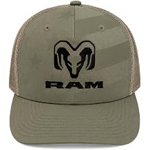RAM Trucks Stars & Stripes Trucker Hat | Loden Green Mesh | Licensed