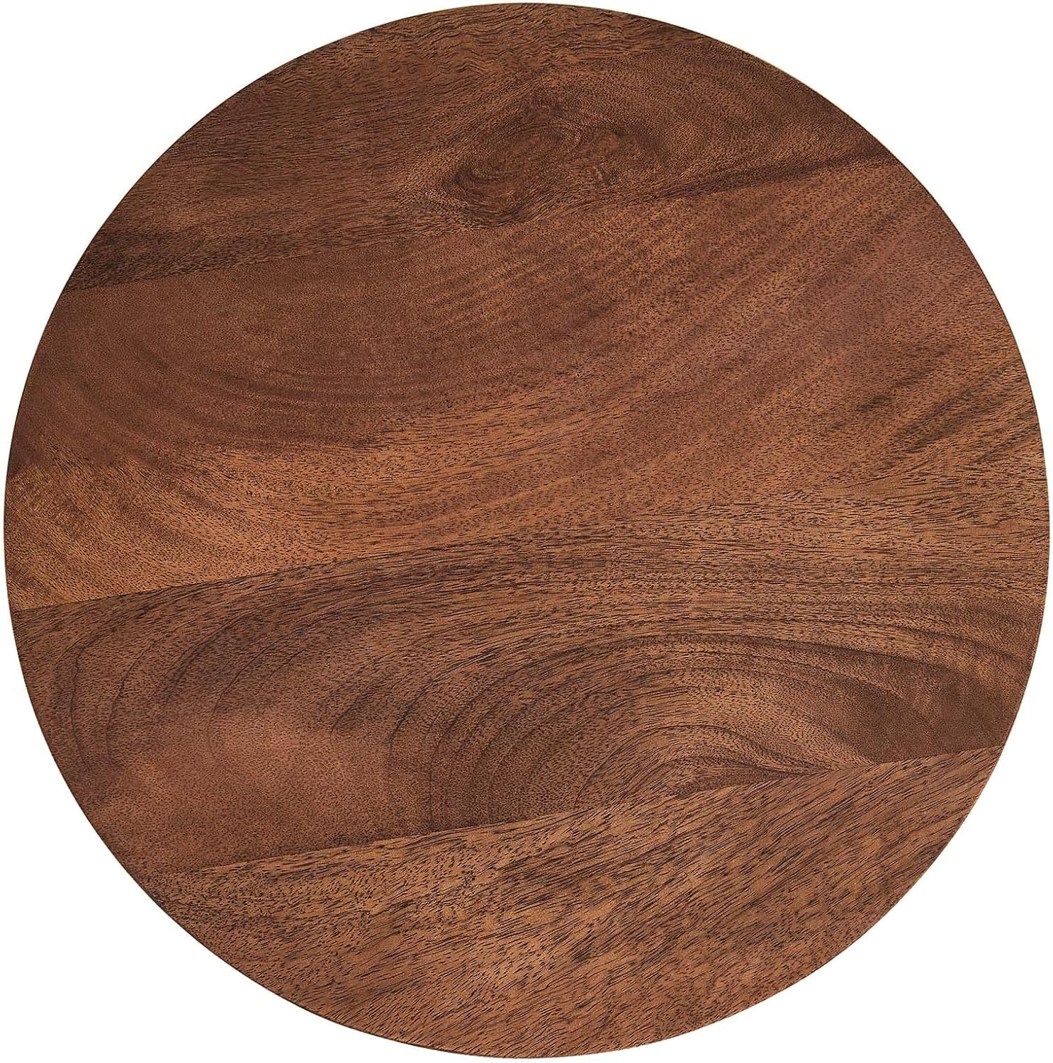 Modway Valeo Modern Wood Metal Side Table in Walnut - Versatile Round Accent Table - Small End Table with Metal Base - Minimalist Bedside Table and Plant Stand