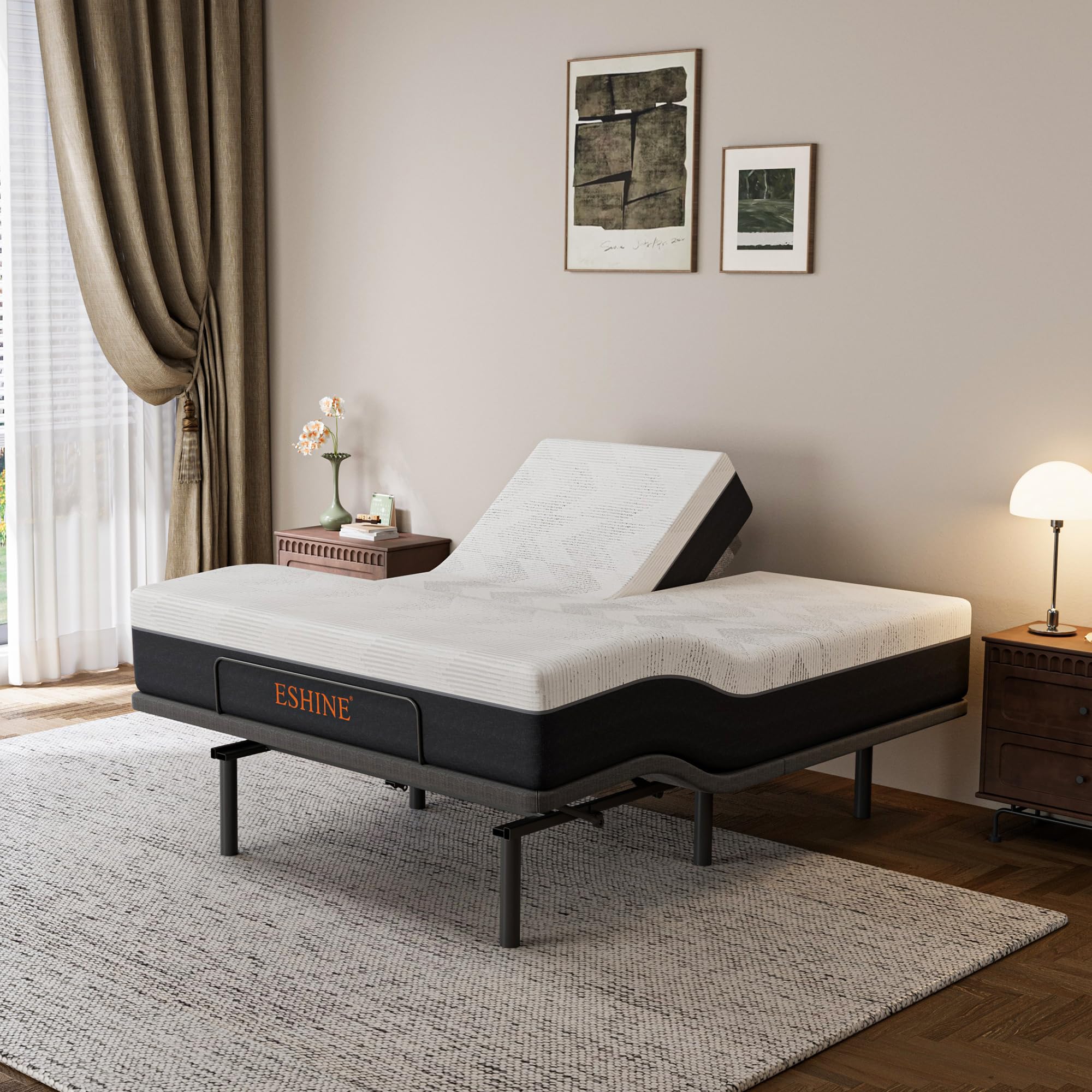 Amazon.com: ESHINE Split Queen Adjustable Bed Frame with Mattress