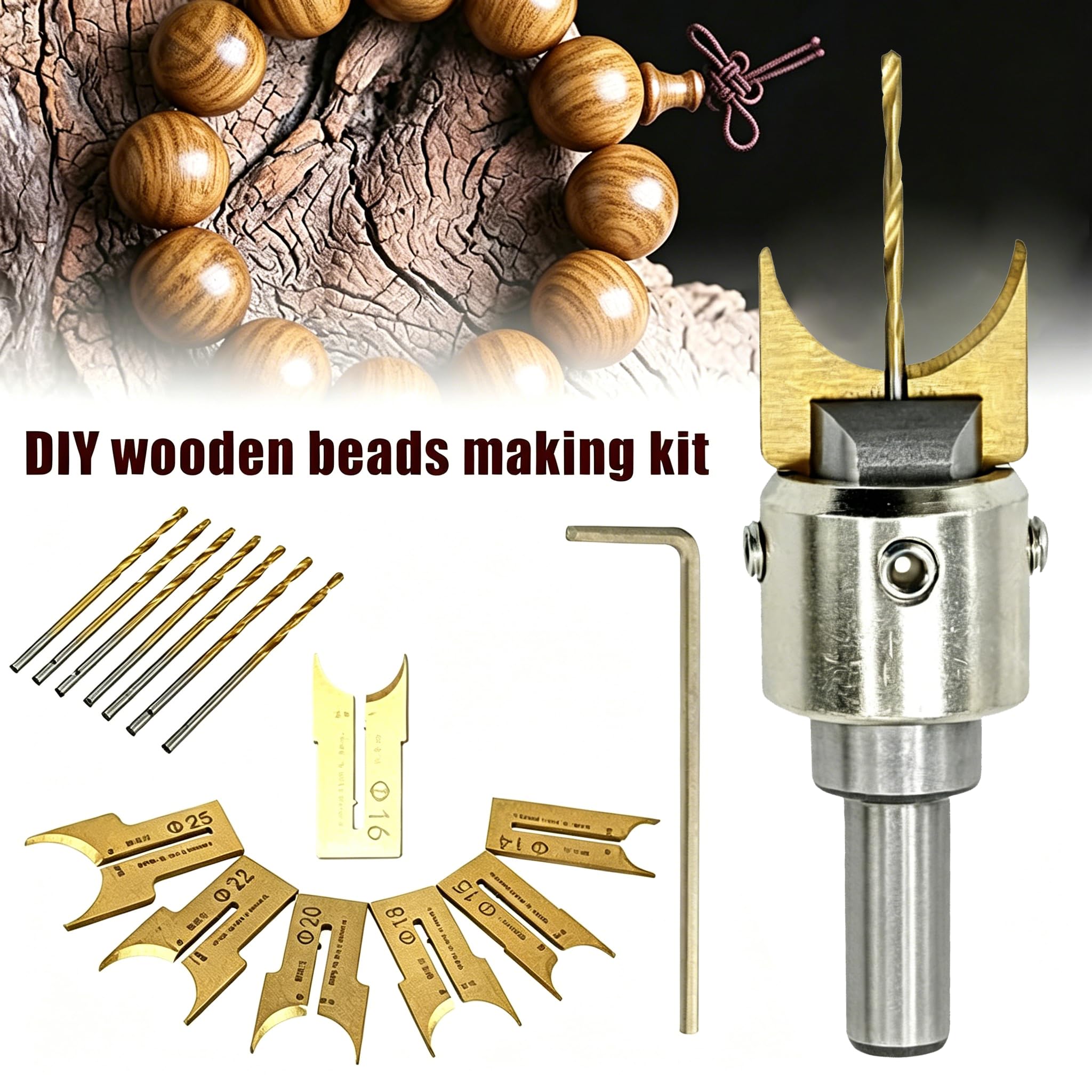 24-teiliges Holzperlen-Bohrer-Set, 6–25 mm, Kugelklinge, Fräser-Set, Bohrer, Holz, elektrische Perlen, Werkzeuge, Hersteller, Bit, Hartmetall, Holzbearbeitung