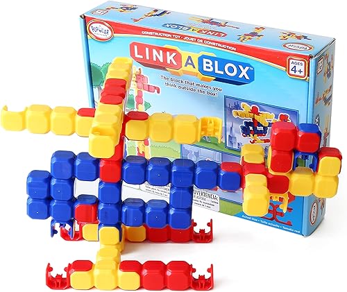 POPULAR PLAYTHINGS LinkaBlox - Juego de juguetes de construcción con guía de actividades para niños a partir de 4 años