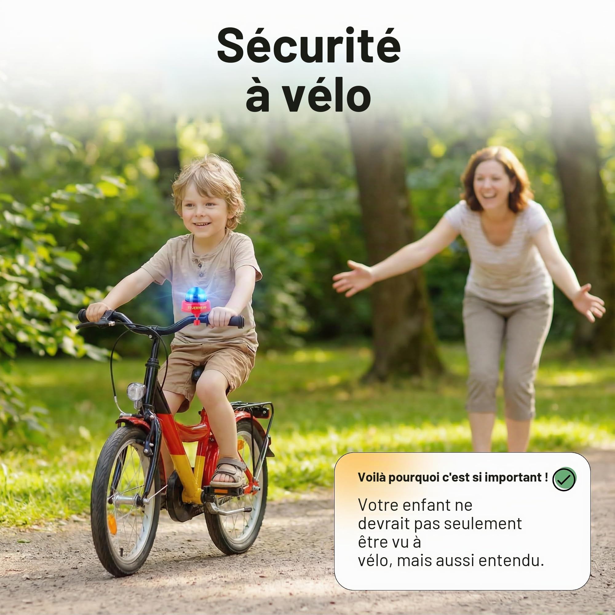 Smart-Planet JO-20637 Sirène de vélo de Pompier - Sirène de vélo Amusante pour Enfant - Sonnette pour Guidon de vélo