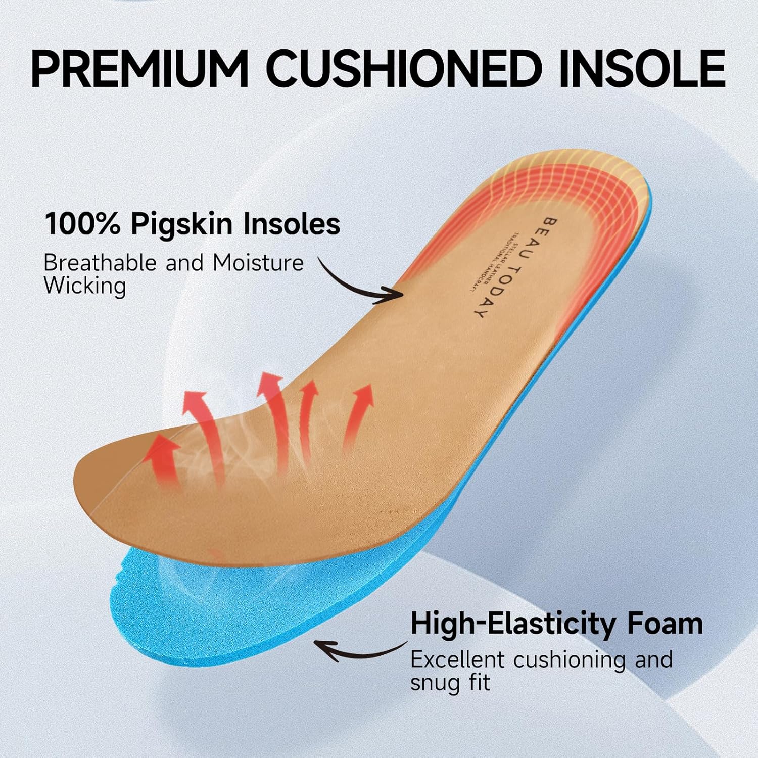 BEAU TODAY Tassel Loafers for Women,Leather Brogue Dress Shoes,Wingtips Oxford for Women,Breathable Comfortable Slip-on Lace-up Handmade Flat Shoes for Business Work - Image 5