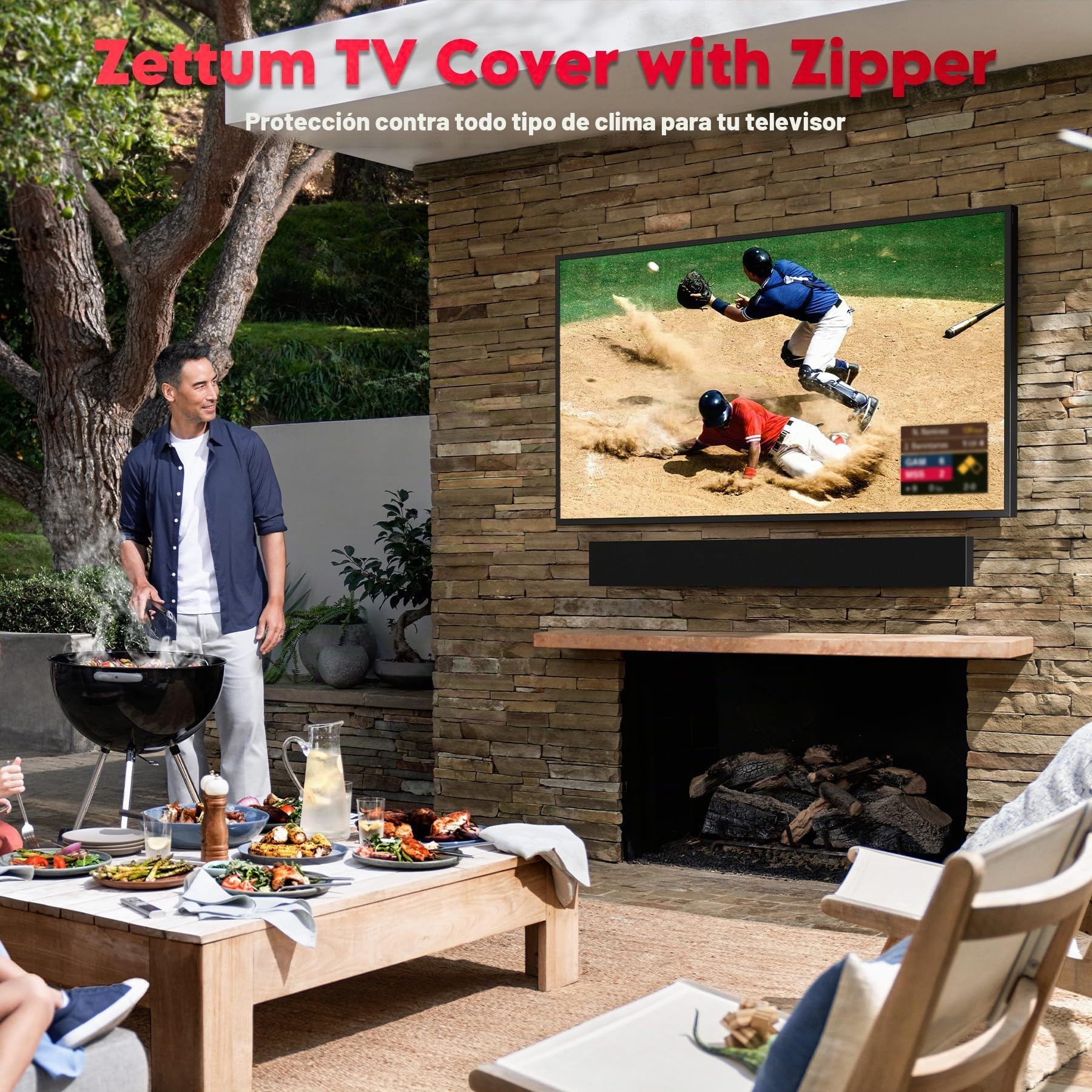 Zettum Funda de TV Plegable para televisores de 28 a 32 Pulgadas – Impermeable y Resistente, Funda Protectora para Pantalla Fabricada en Tela Oxford 600D PU con Cremallera y función abatible
