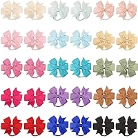 Vista 6 de 30 lazos para el pelo de 2 pulgadas para bebés y niñas, mini molinete de boutique, cinta elástica para el cabello, accesorios para niños pequeños