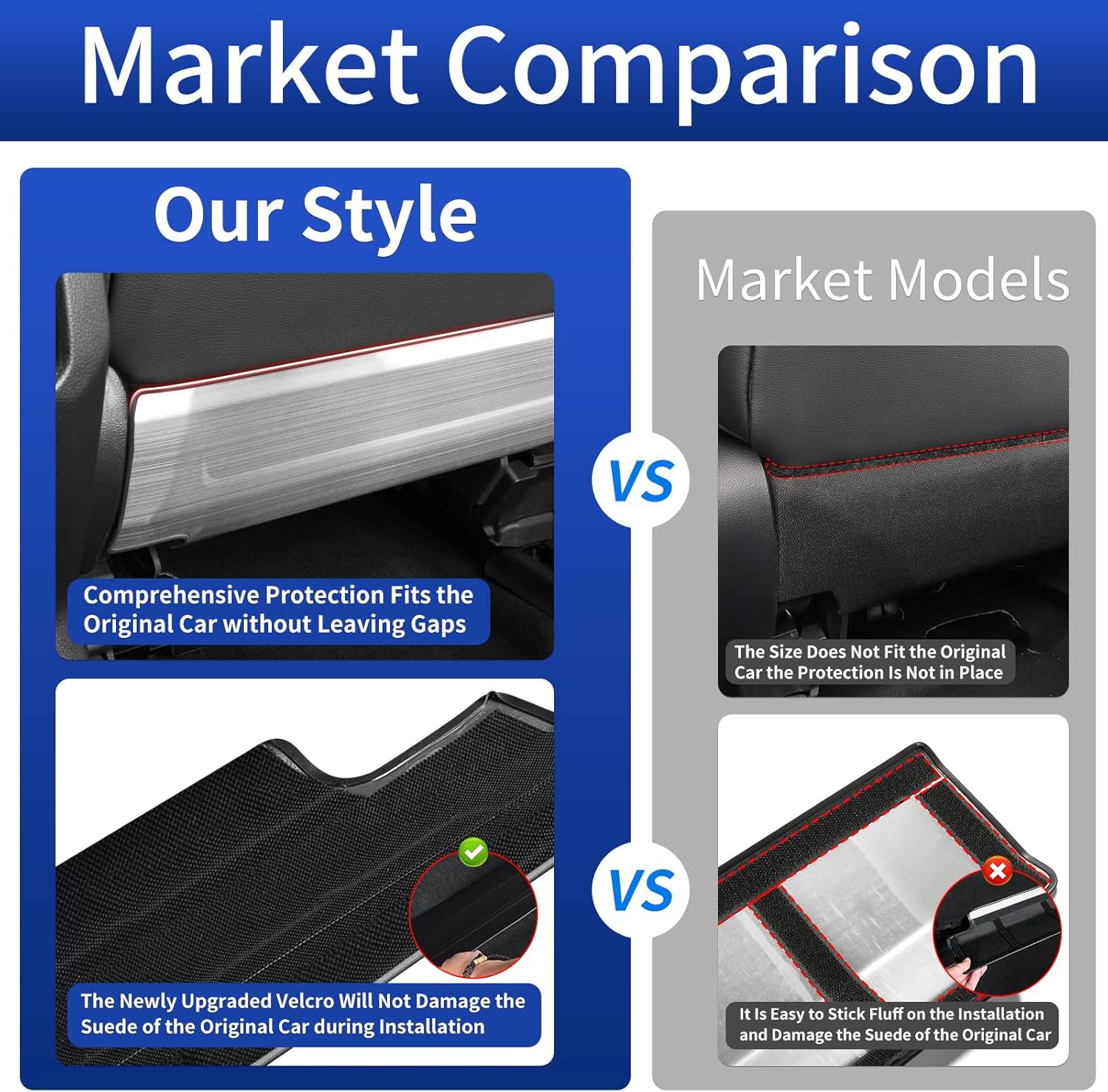 Stainless Steel Seat Back Kick Plates for 2024 2025 2026 Toyota Land Cruiser 250 1958 Prado Anti-Kick Scratch Resistant Interior Trim Upgrades 2025 Land Cruiser Accessories (Silver)