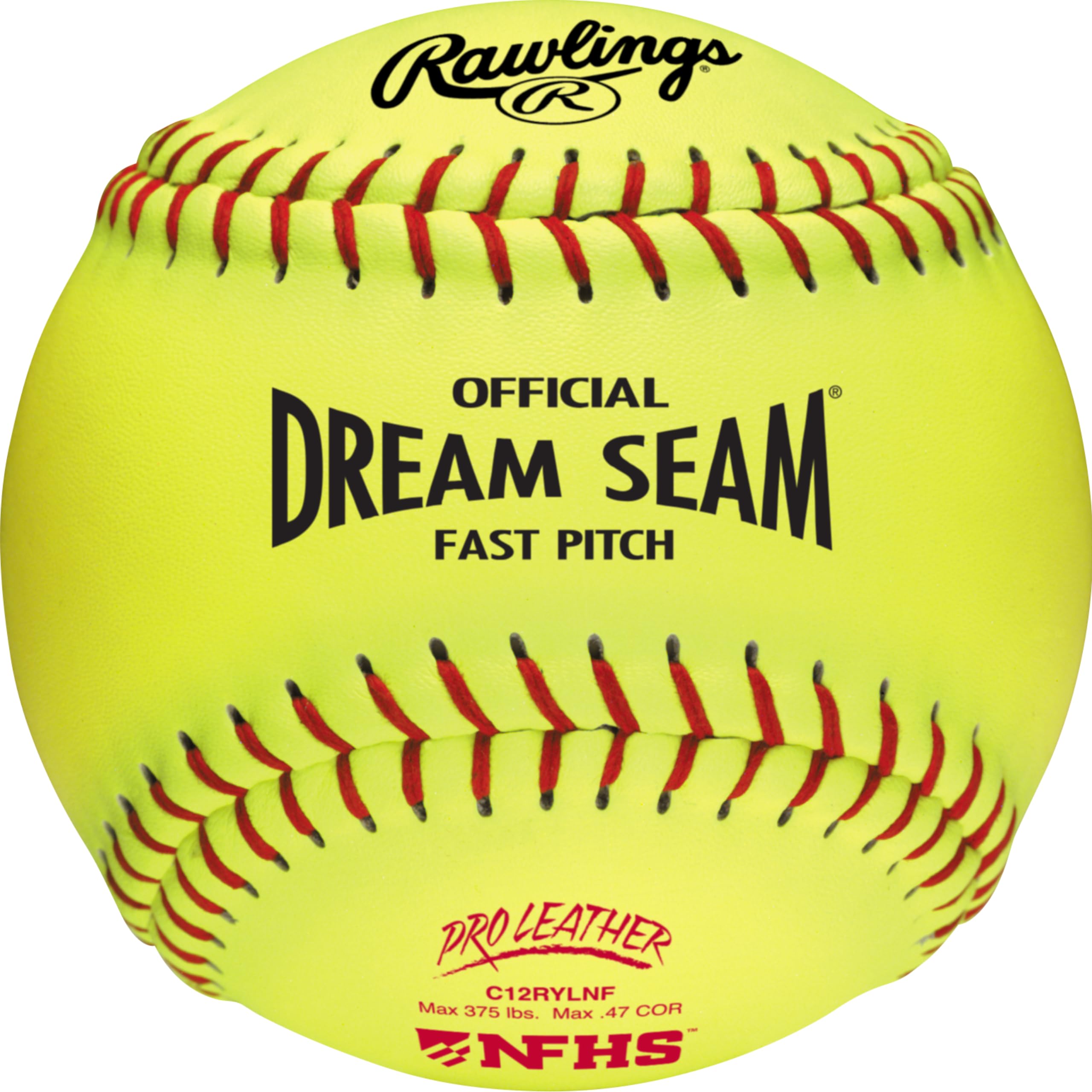 Rawlings | Official NFHS Pro Leather Dream Seam Fastpitch Softballs | C12RYLNF | 12" | Multiple Count Options