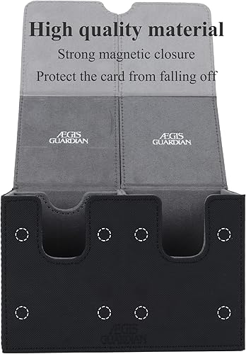 Miniatura 3 de AEGIS GUARDIAN Commander - Caja de cuero de primera calidad para más de 150 cartas con 1 bandeja TCG, caja mágica de cubierta de doble tapa para