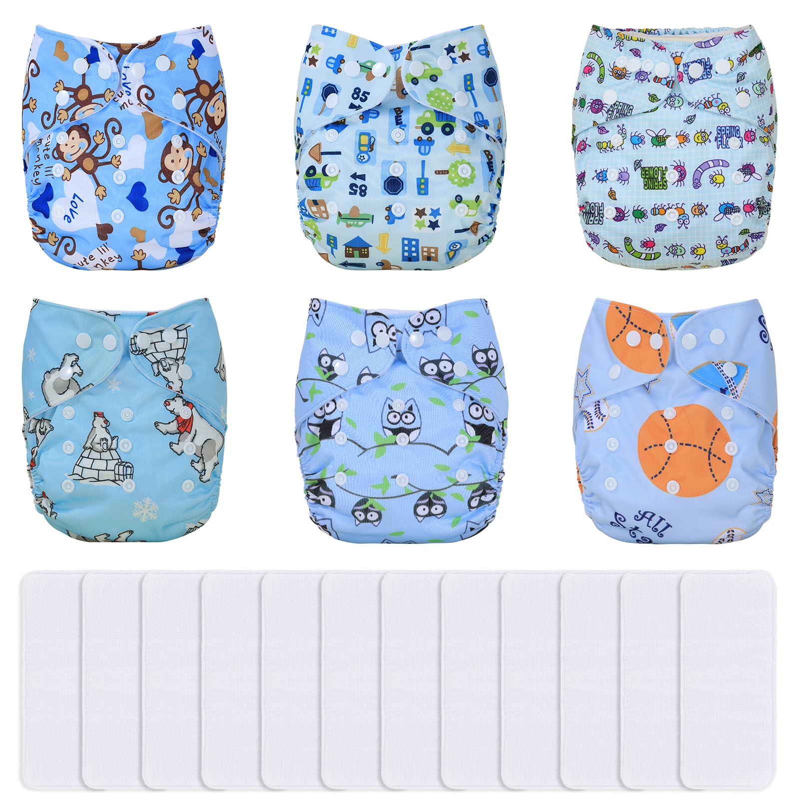 TDIAPERS Cloth Diapers 6 Pack