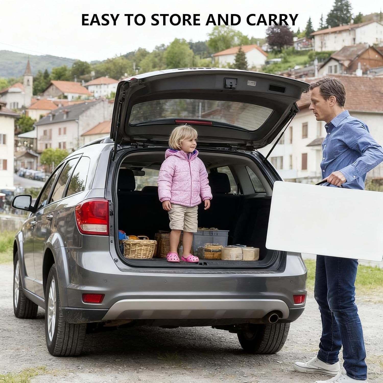 6 Feet Folding Table,Portable Plastic Foldable Table with Steel Legs&Carrying Handle for Party,Dining,Indoor/Outdoor Picnic, Camping,Weddings,Garden Dining(White-70" *28")