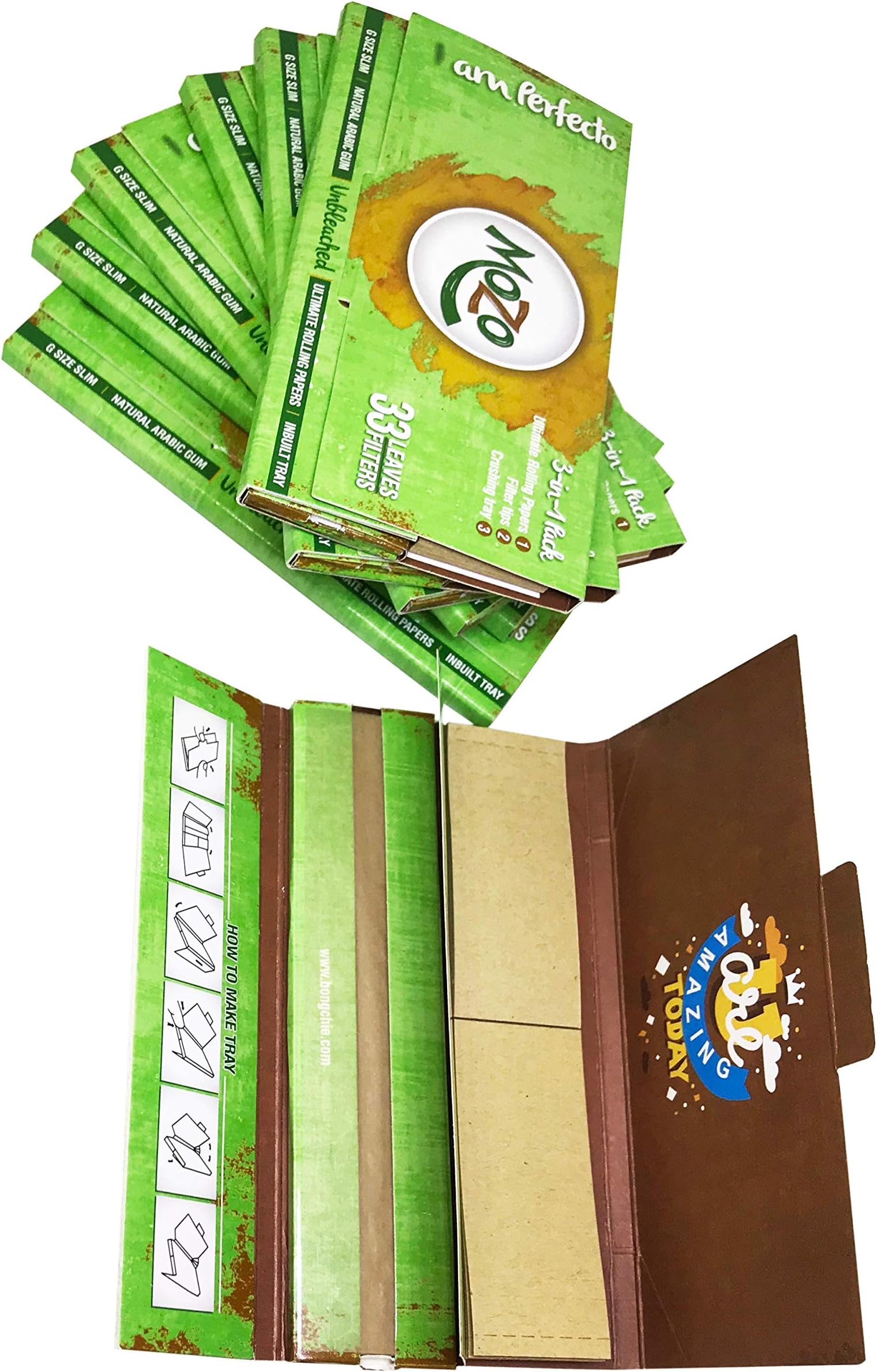 Treasure House Mozo - Ultimate Rolling Paper with Filter Tips- Brown (Pack of 7)