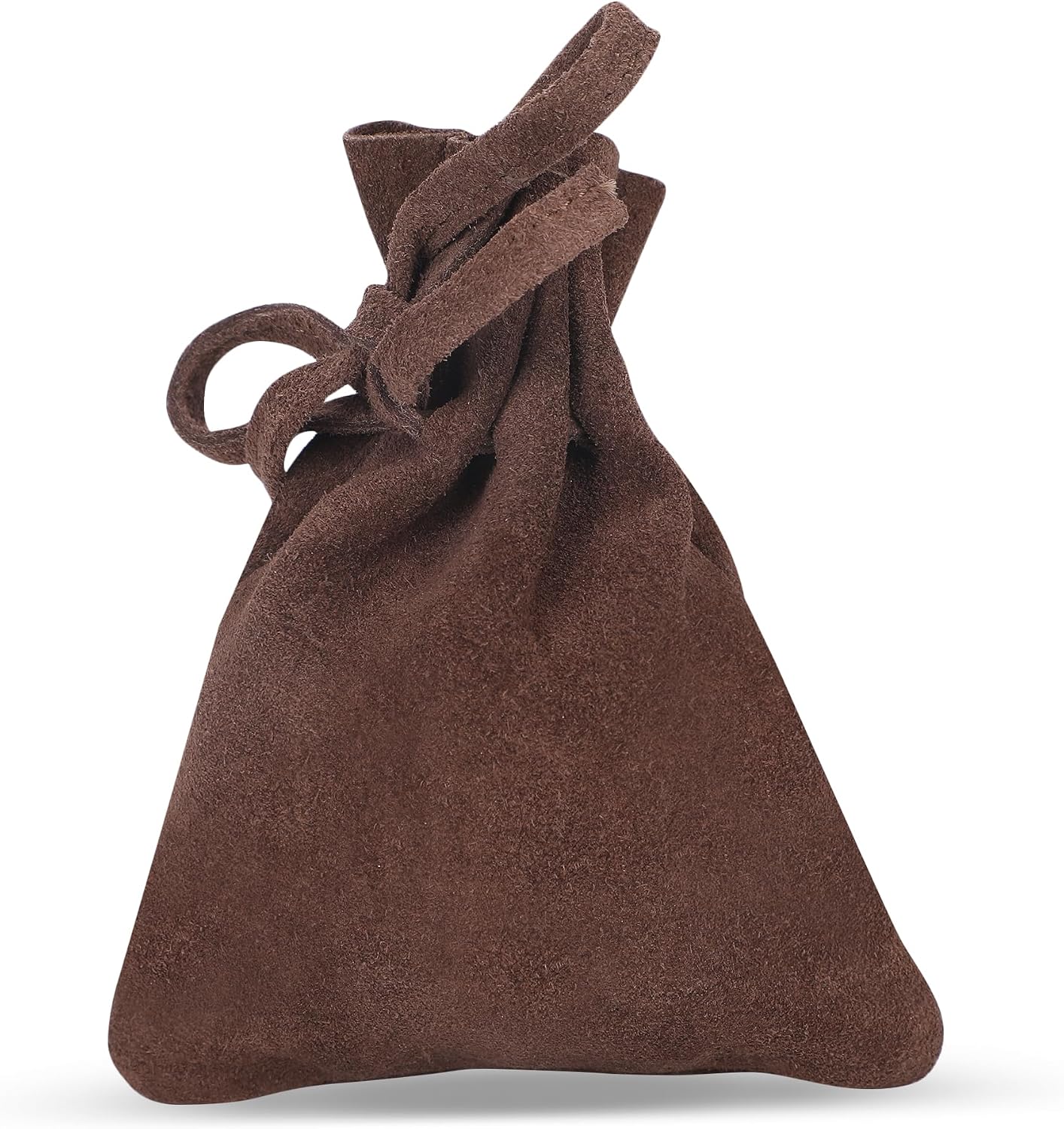 Medieval Drawstring Coin Pouch, Handmade Full Grain Leather Pouch, Suede Brown Vintage Bag for Cosplay, Renaissance-Style Coin Purse, Authentic Leather Money Bag for Costumes
