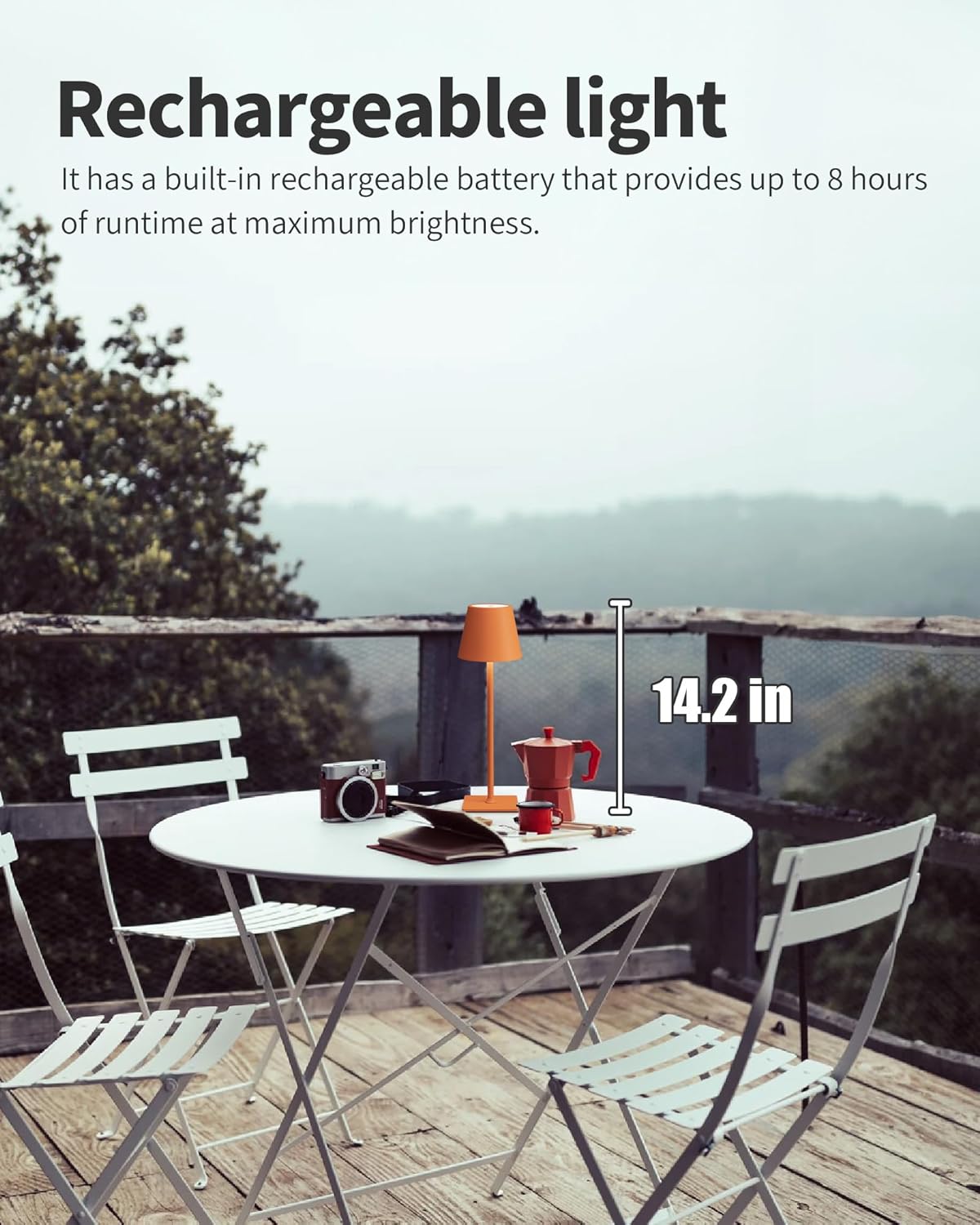 KDG 2 Pack Cordless Table Lamp,Portable LED Desk Lamp, 4000mAh Battery Operated, 3 Color Stepless Dimming Up, for Restaurant/Bedroom/Bars/Outdoor Party/Camping/Coffee Shop Night Light(Orange) thumbnail