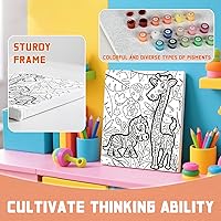 Vista 2 de Sixth Space Pintura por números para niños de 4 a 8 años, pintura al óleo acrílica preimpresa para principiantes, incluye lienzo enmarcado