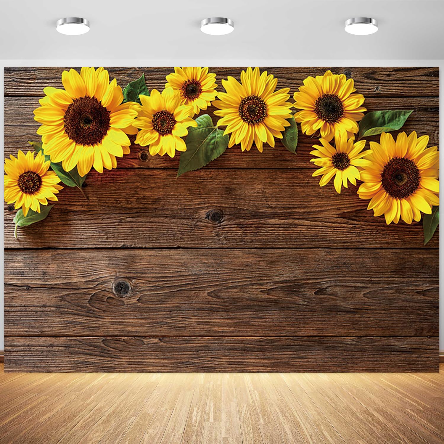 7x5ft Sunflower Backdrop Rustic Wood Summer Sunflowers Photography Background Sunflower Theme Birthday Baby Shower Party Banner Decoration Supplies