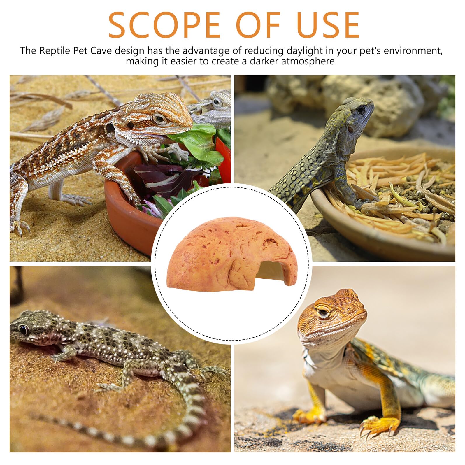 Escondite para Reptiles de Resina Cueva y Plataforma para Tomar el Sol Decoración para Terrarios de Tortugas Serpientes y Cueva Refugio Multifuncional para Mascotas Rastreras