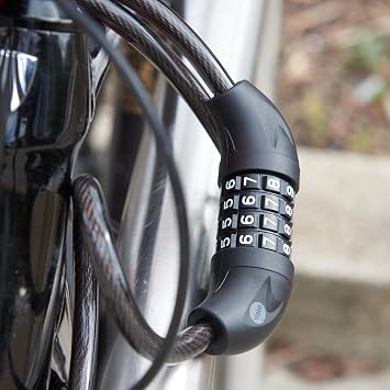 Yale Essential Security Encrypted Wired Lock, YCC0/10/180/2, 140mm, Mesh Steel, 4 Digit Code, 96 Hours Durability in Salt Water Spray Test, Bicycle Mountable