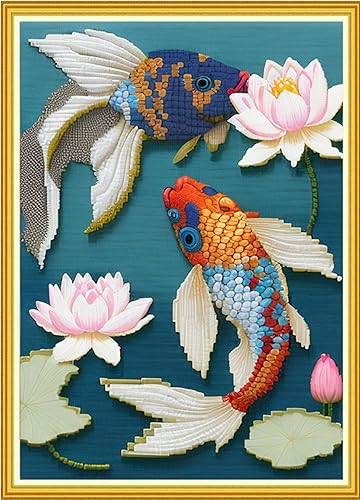 Miniatura 84 de Redxing Kits de punto de cruz estampados, kit de bordado para principiantes y adultos, gama completa de patrones de bordado, kits de iniciación