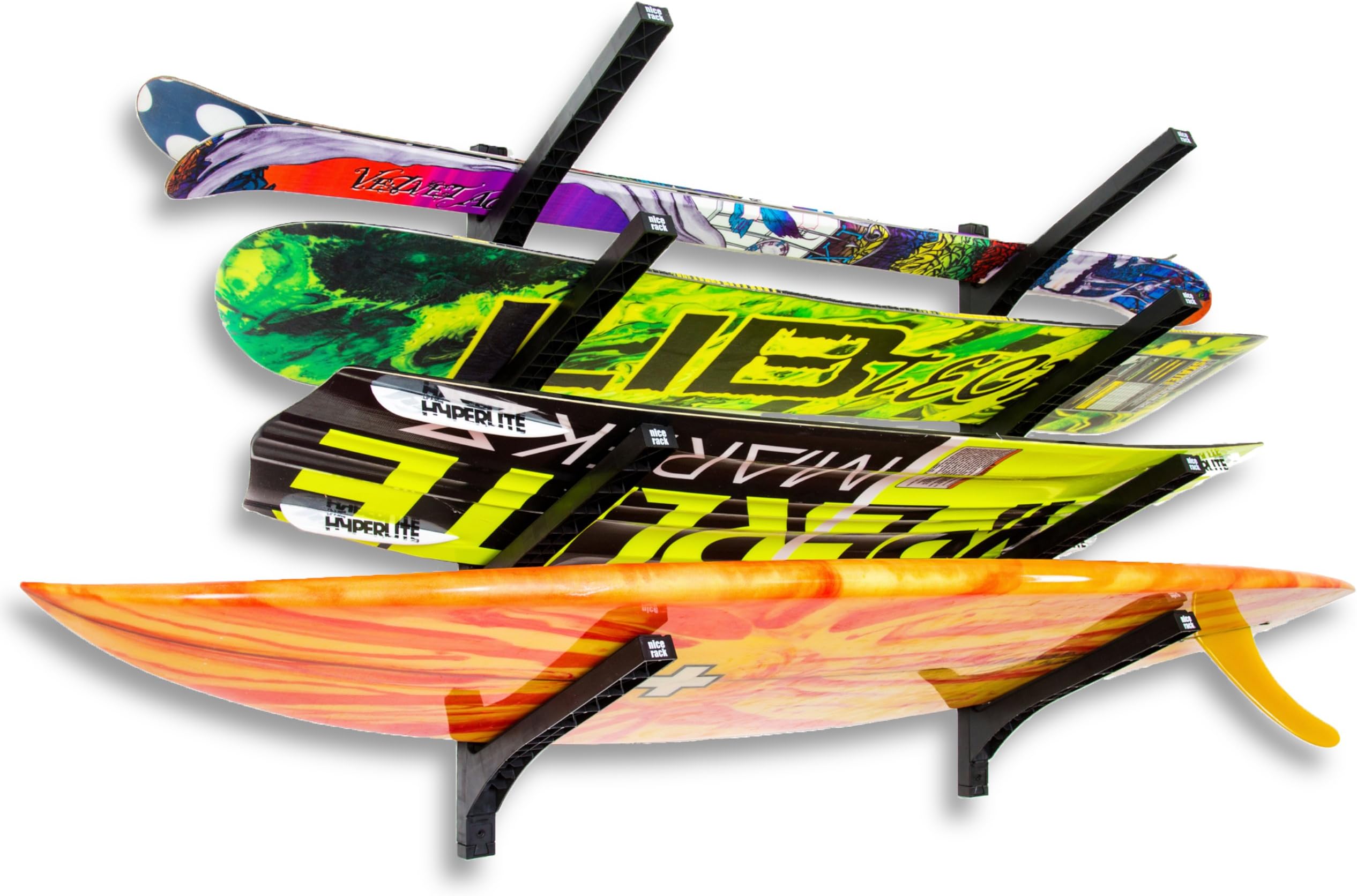 Official Nice Rack | Quad Surfboard Wall Rack - (Four Boards)