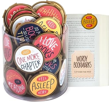 Reading Rewards Clip Over The Page Wordy Bookmarks for Kids - Fun Bookmarks for Children, Classroom Prizes, Motivational Book Markers, Planner Accessories - Book Marks for Reading Women - 75 Pack