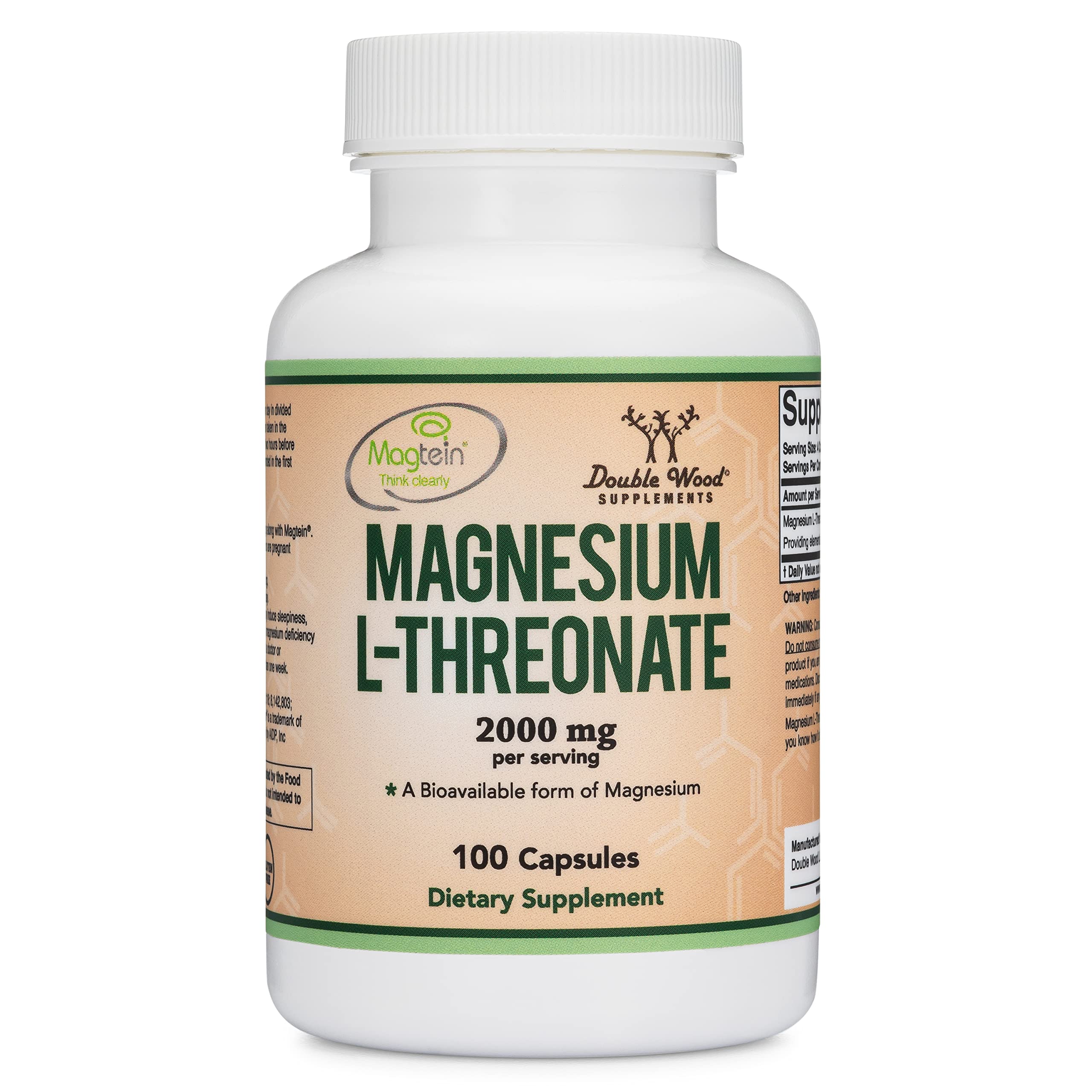 Magnesium L Threonate Capsules (Magtein) High Absorption Supplement