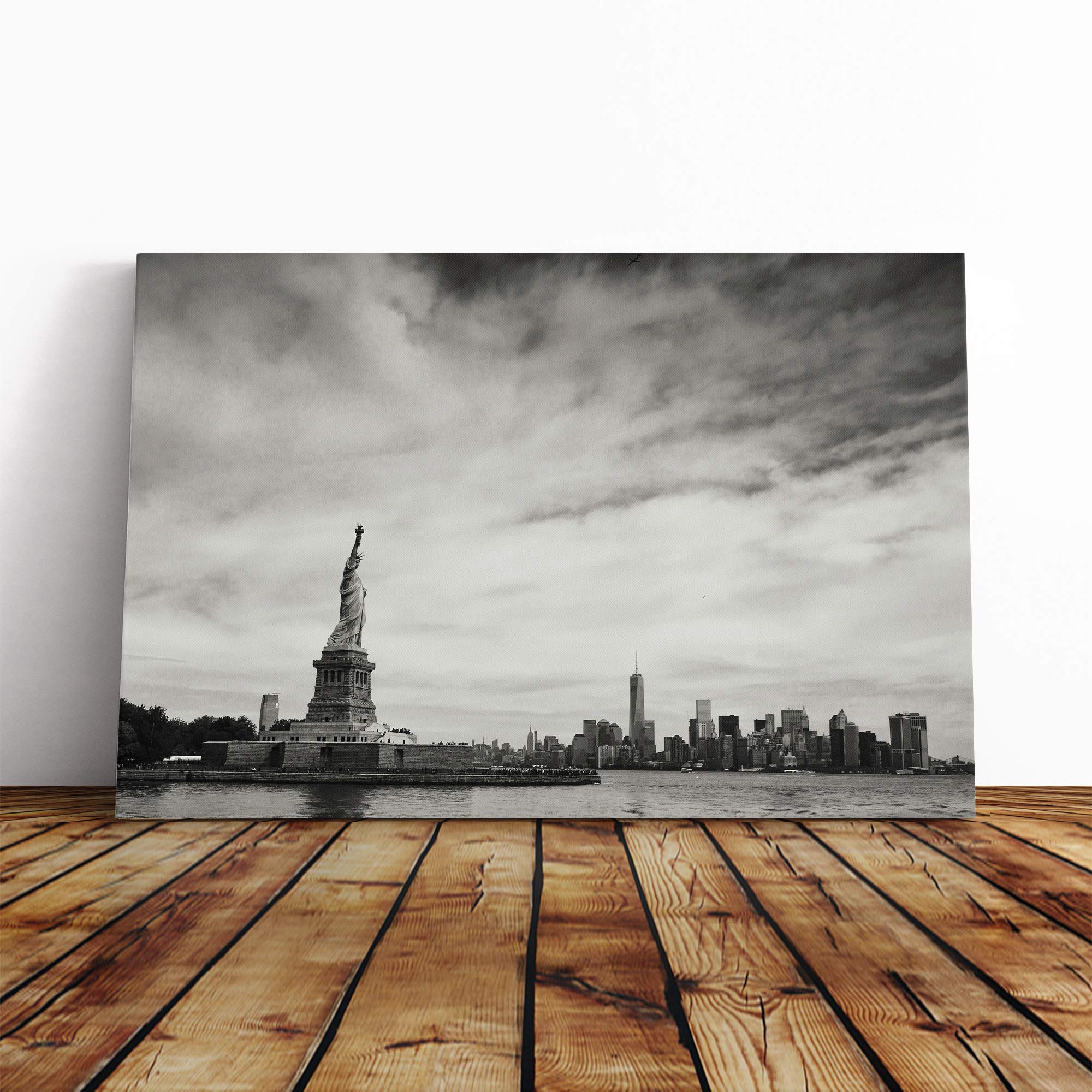 Statue of Liberty New York USA (1) Canvas Print | Gallery Wrapped 30mm Frame Wall Art | 20x14 inches | Ready to Hang | Modern Picture | Living Room Bedroom Lounge Office