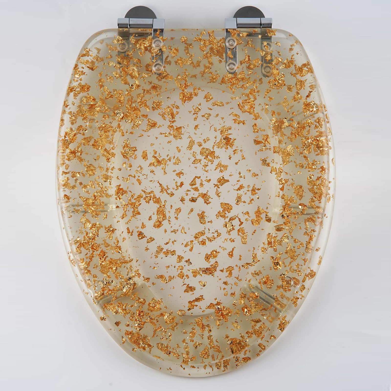 Soft Close Glitter Resin Elongated Toilet seat 17.3 Quick Release with 360 Adjustable Hinges Clear, Glitter, Resin, seat, Toilet, Elongated, Quick, Close, Soft, Lightweight