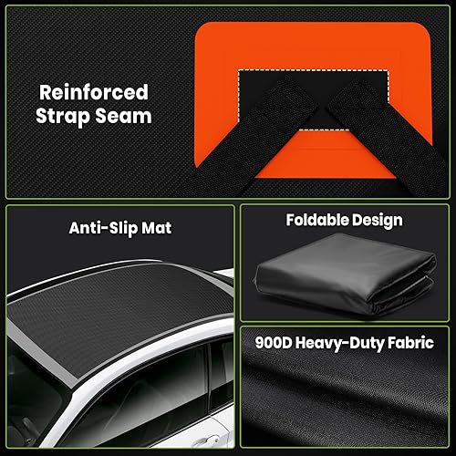 Miniatura 7 de Bolsa de carga para techo de automóvil de 21 pies cúbicos, bolsa de equipaje suave para todos los vehículos con o sin bastidores - con cremallera