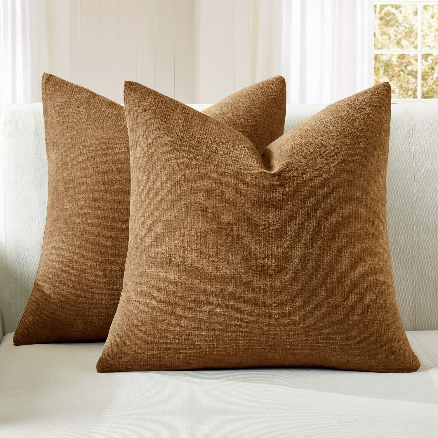 Amazon.com: MIULEE Bronze Couch Pillow Covers 18x18 Inch, Set of 2