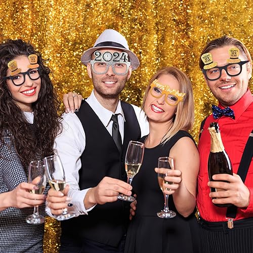 Miniatura 8 de ABOOFAN Gafas de papel 2024 Gafas de Año Nuevo 2024 Gafas de Año Nuevo 2024 Gafas de fiesta Gafas de fotografía 2024 Número Gafas de papel 2024