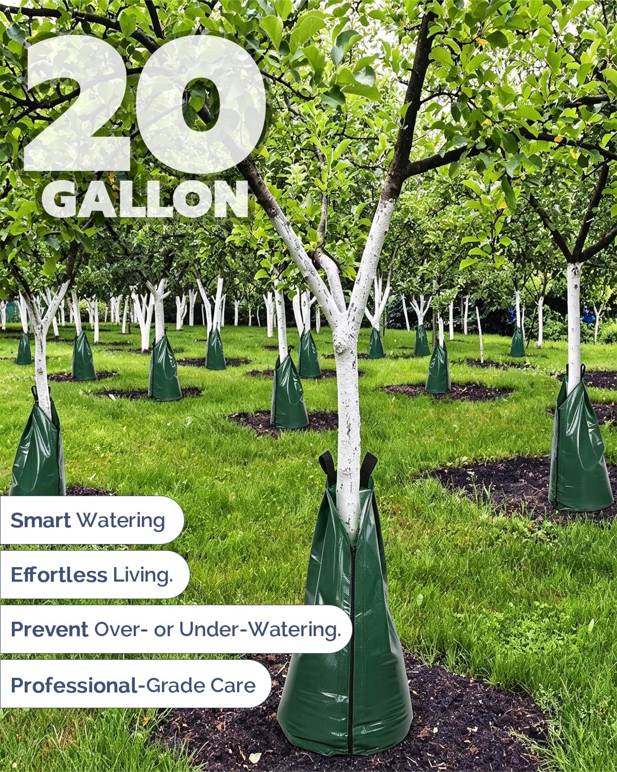 5 Pack 15/20 Gallon Tree Watering Bags, Slow Release Watering Ring
