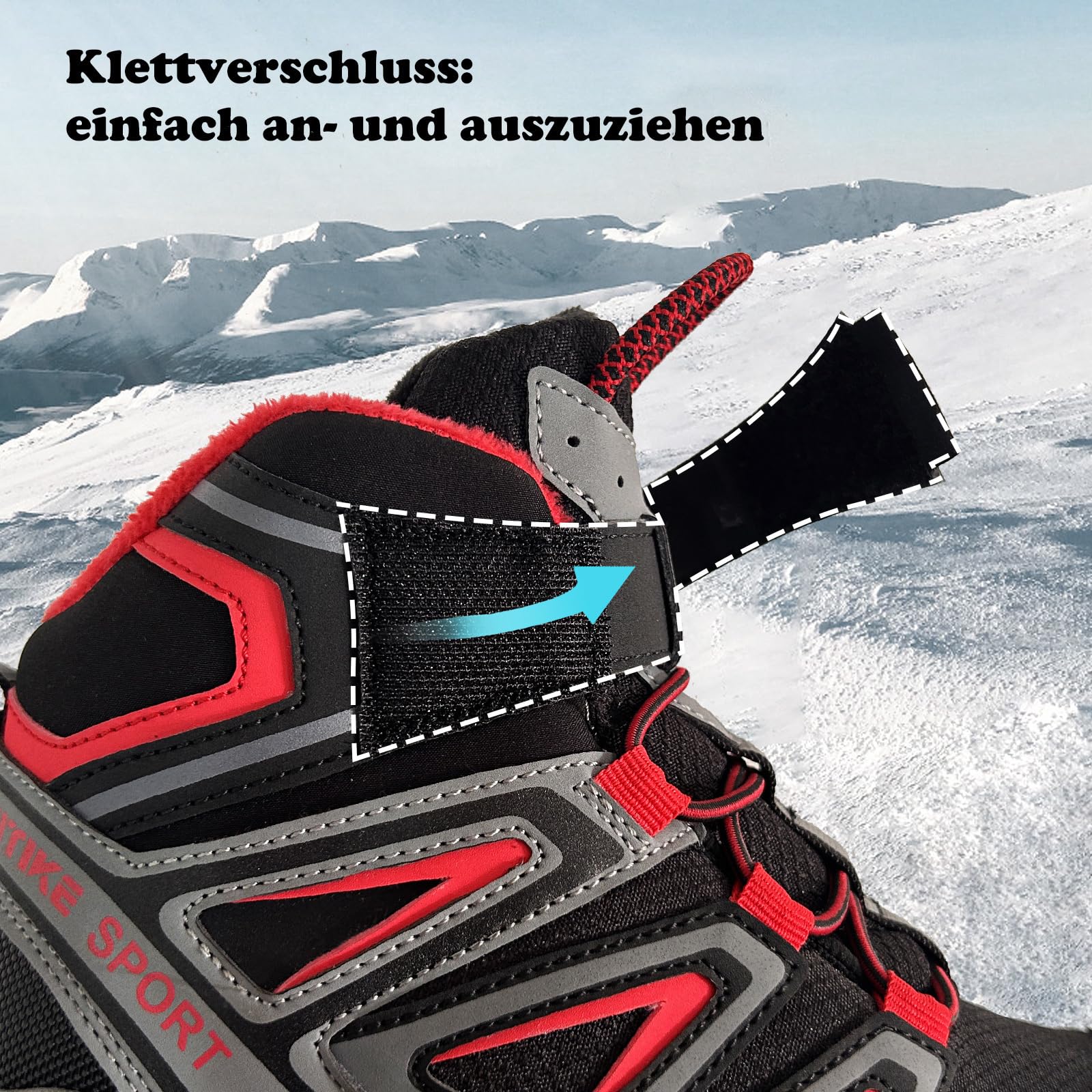JMFCHI Winterschuhe Jungen Wanderschuhe Kinder Warm rutschfest Outdoor