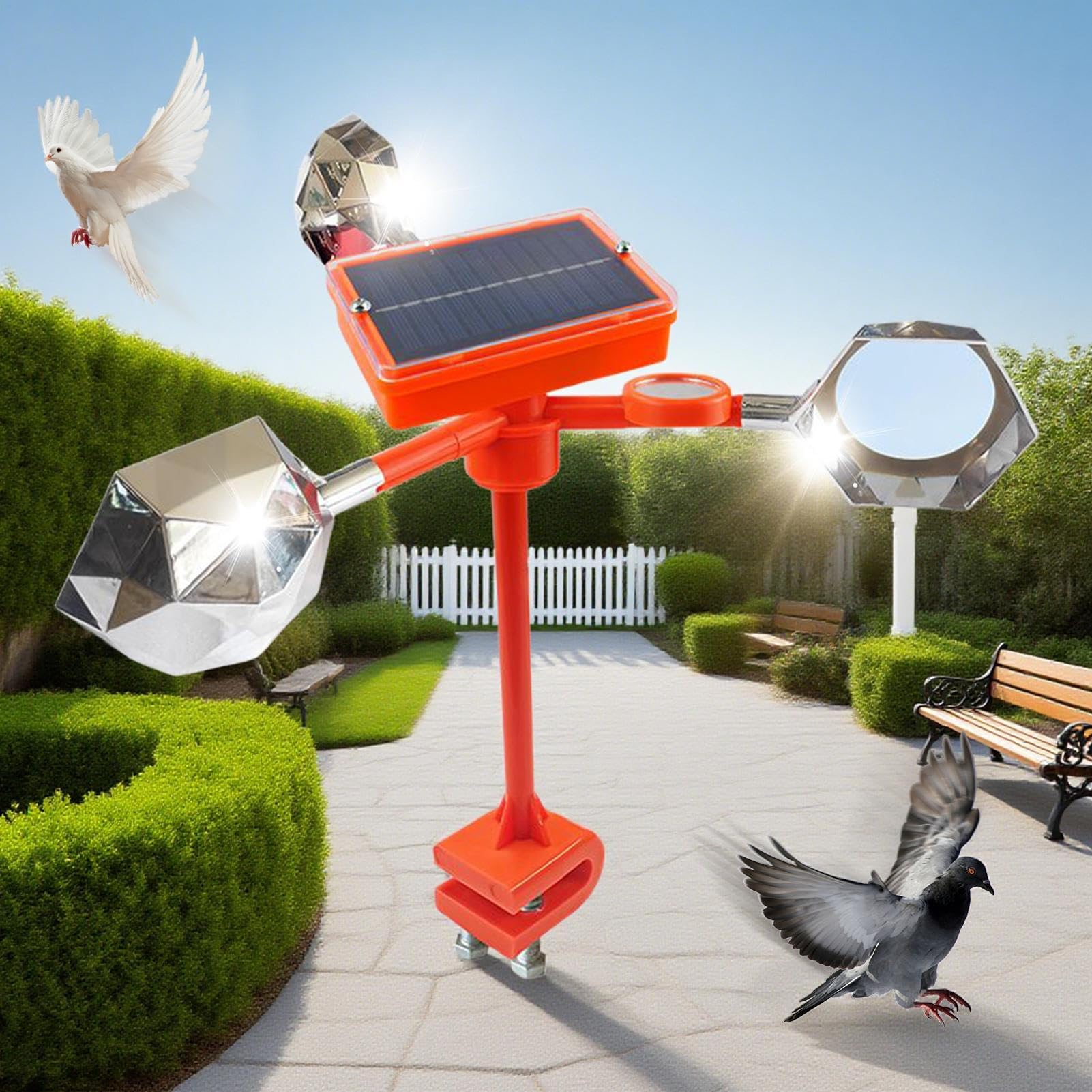 Dispositif Réfléchissant Effaroucheur Oiseaux Solaire Anti-Animal avec
