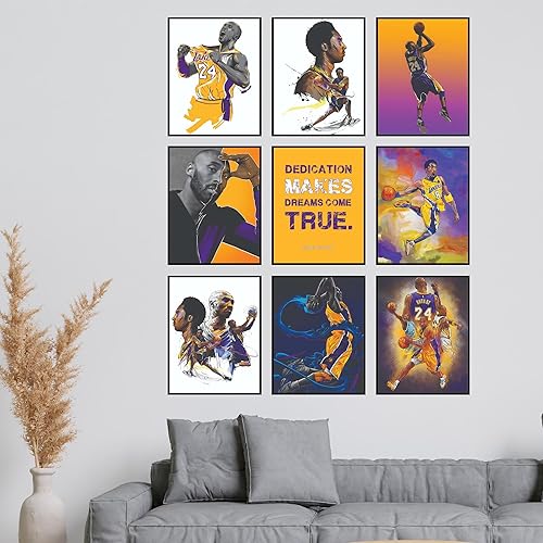 Vista 8 de BigWig Prints Póster de Kobe Bryant, póster de Kobe, arte de pared de Bryant para dormitorio, arte de baloncesto de los Lakers para decoración