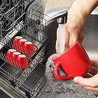 Vista 75 de Hasense Juego de tazas y platillos de porcelana para capuchino de 6 a 6 onzas Demitasse Espresso con asa, perfectas para café con leche, café moca