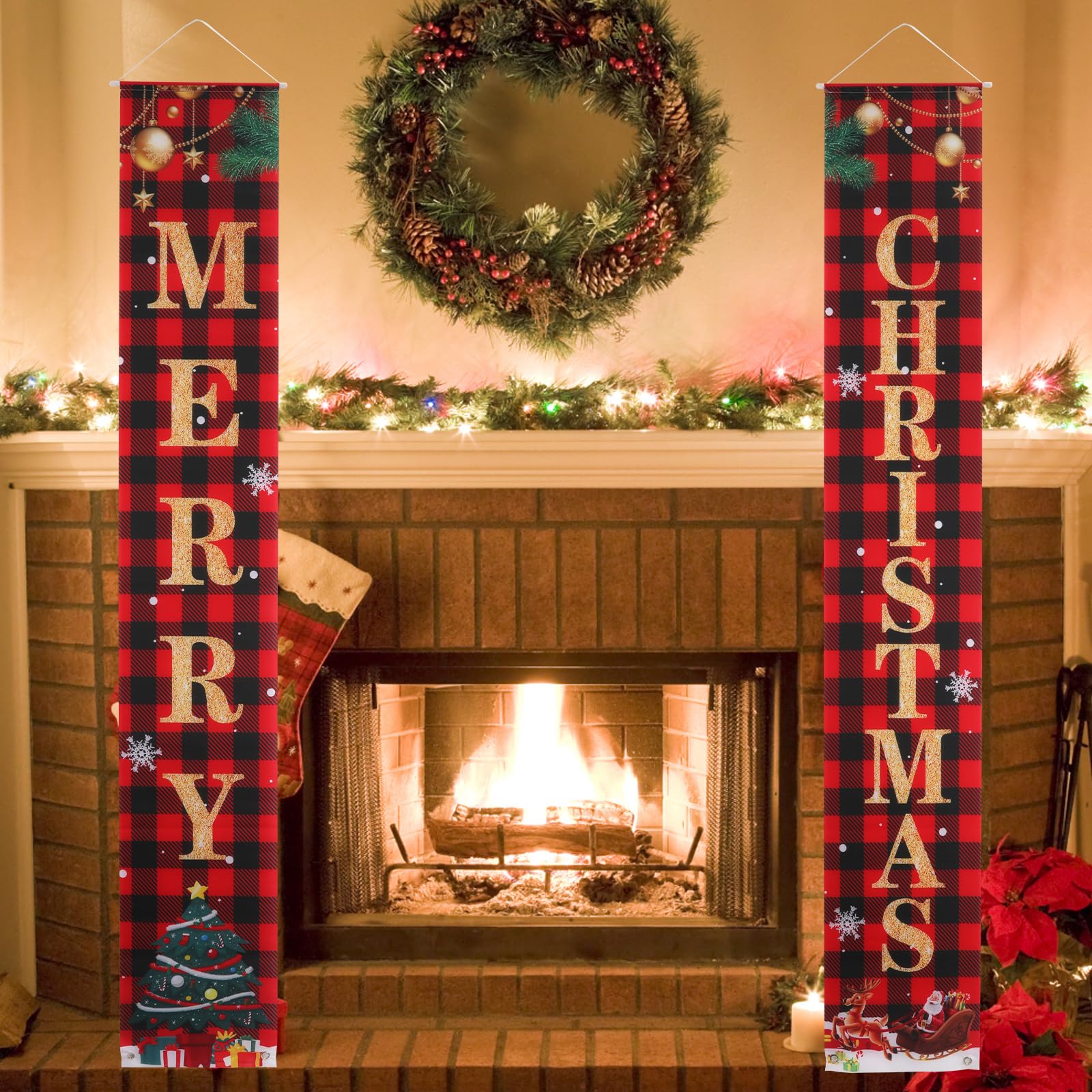 Bannière De Décoration, Panneau De Porche De Noël