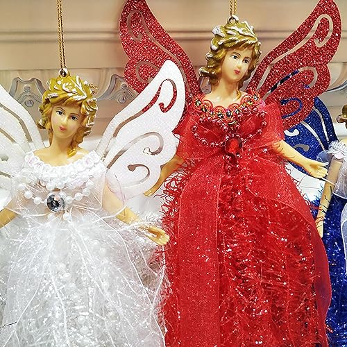 Miniatura 7 de Adornos para árbol de Navidad, nuevo colgante de ángel de felpa para niños, lindo muñeco de peluche azul, pequeño, estético, colgante, al aire