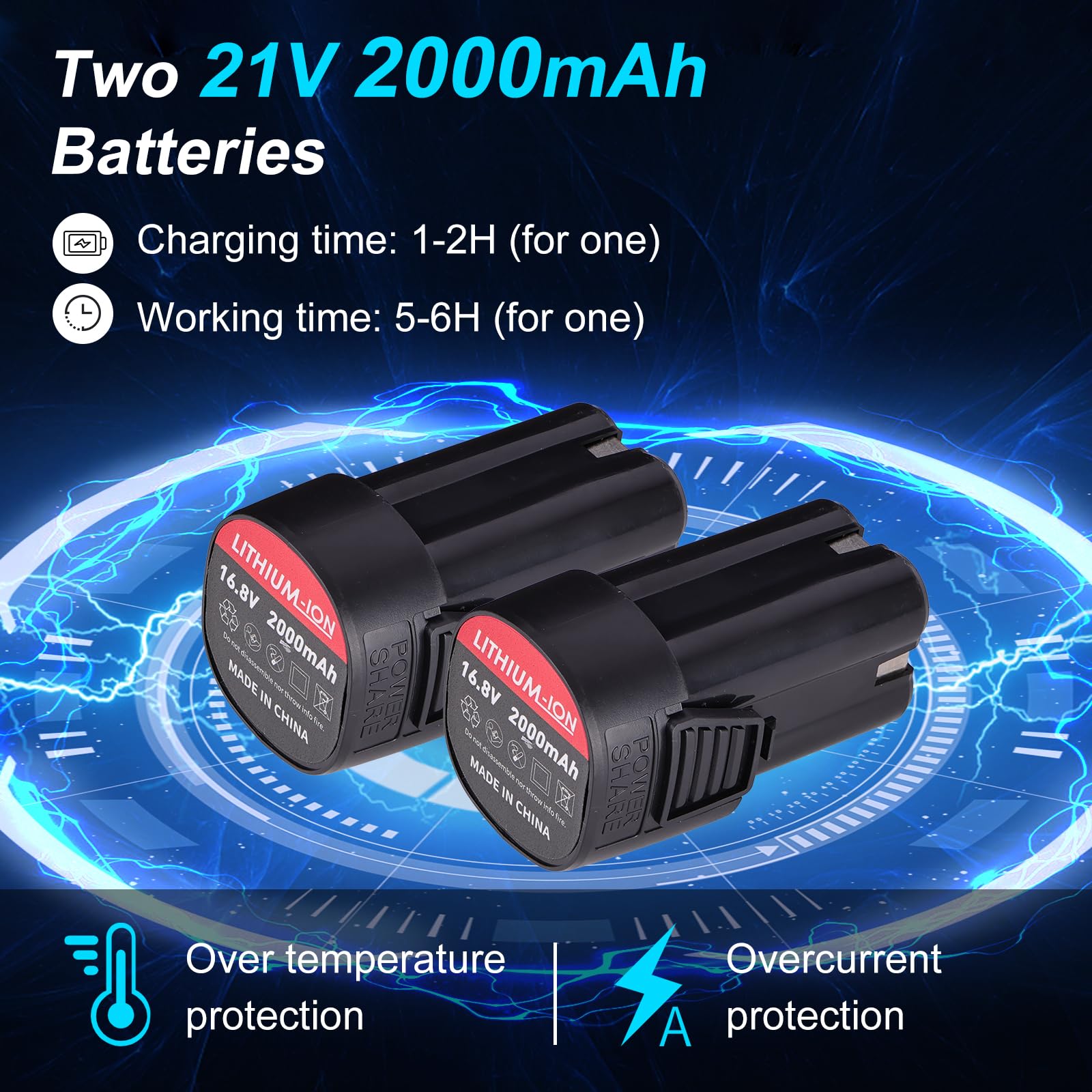 NUZEKY Forbici Potatura Elettriche - 40mm Cesoie Potatura Elettriche Professionali Con 2 21V/2000 mAh Batteria-Forbici a batteria da potatura per potatura per Giardinaggio Albero da Frutta Delle Viti