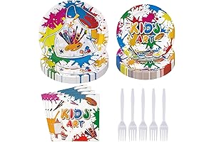 96Pcs Vibrant Paint Party Plates and Napkins for Color Explosions