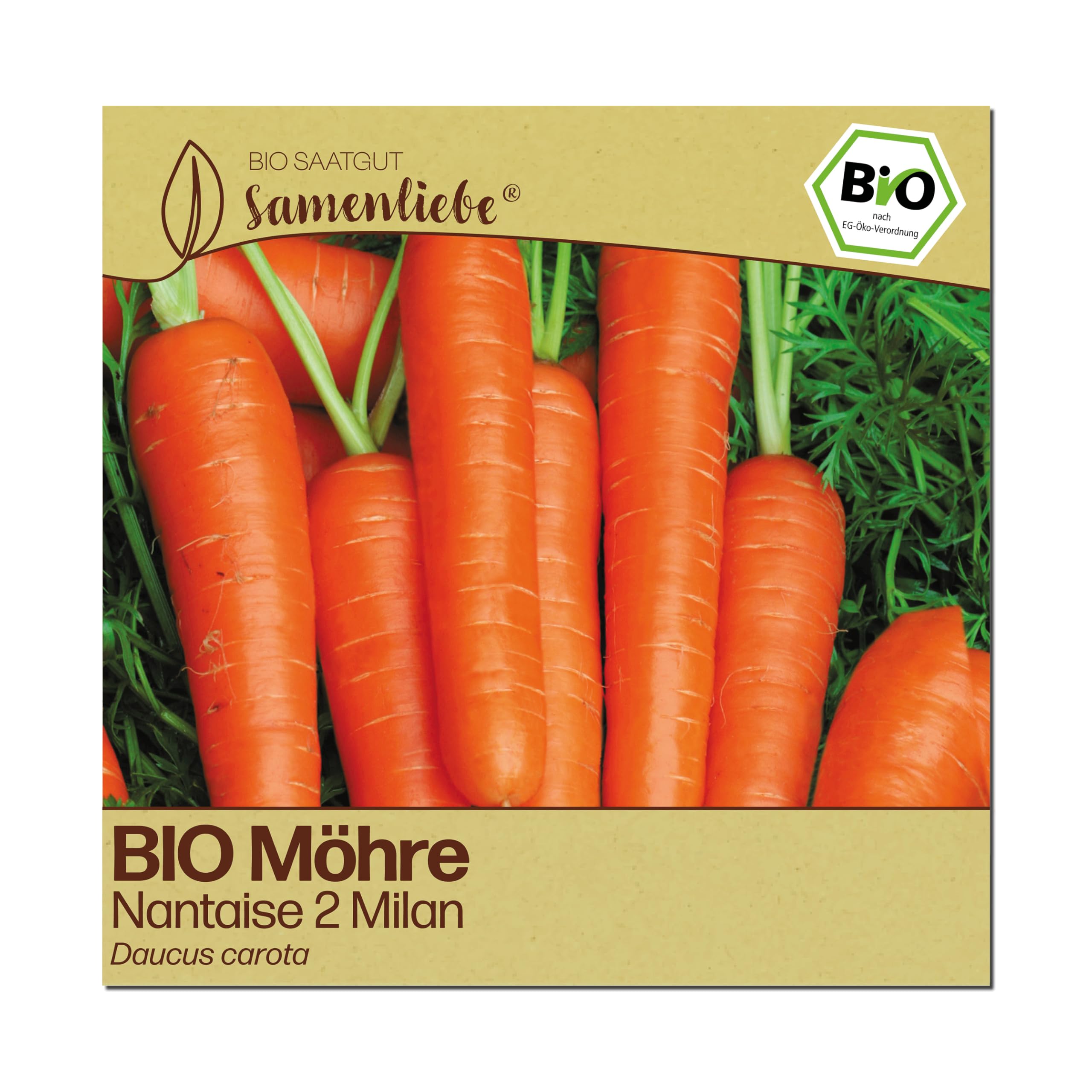 Samenliebe BIO Karotten Samen | Möhre Nantaise 2 Milan - winterhart & süß - samenfestes BIO Saatgut