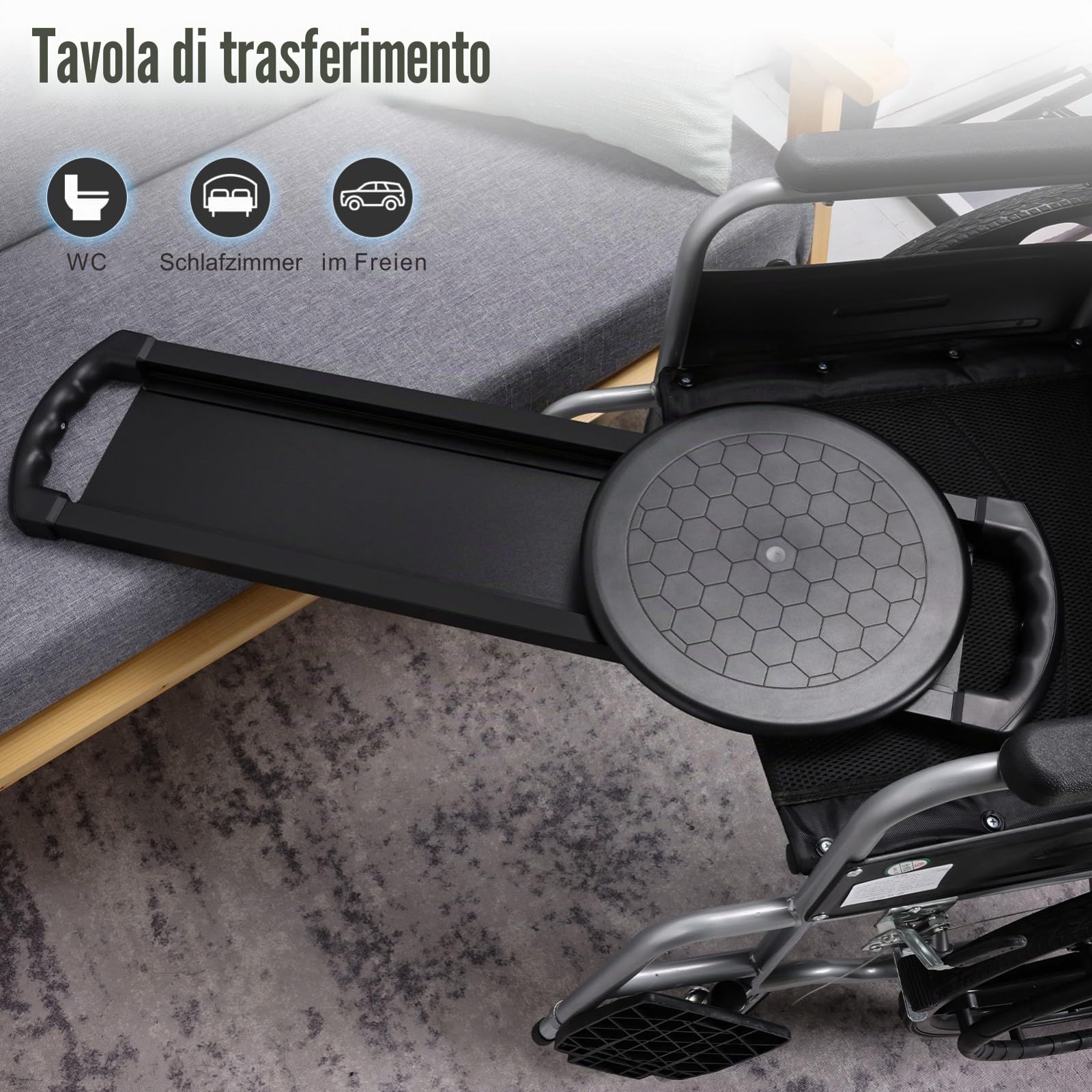EASACE Slide Transfer Board,Trasferimento portatile, capacità di peso 150 kg, spessore per pazienti anziani, assistenza per pazienti anziani, pazienti anziani, anziani e disabili