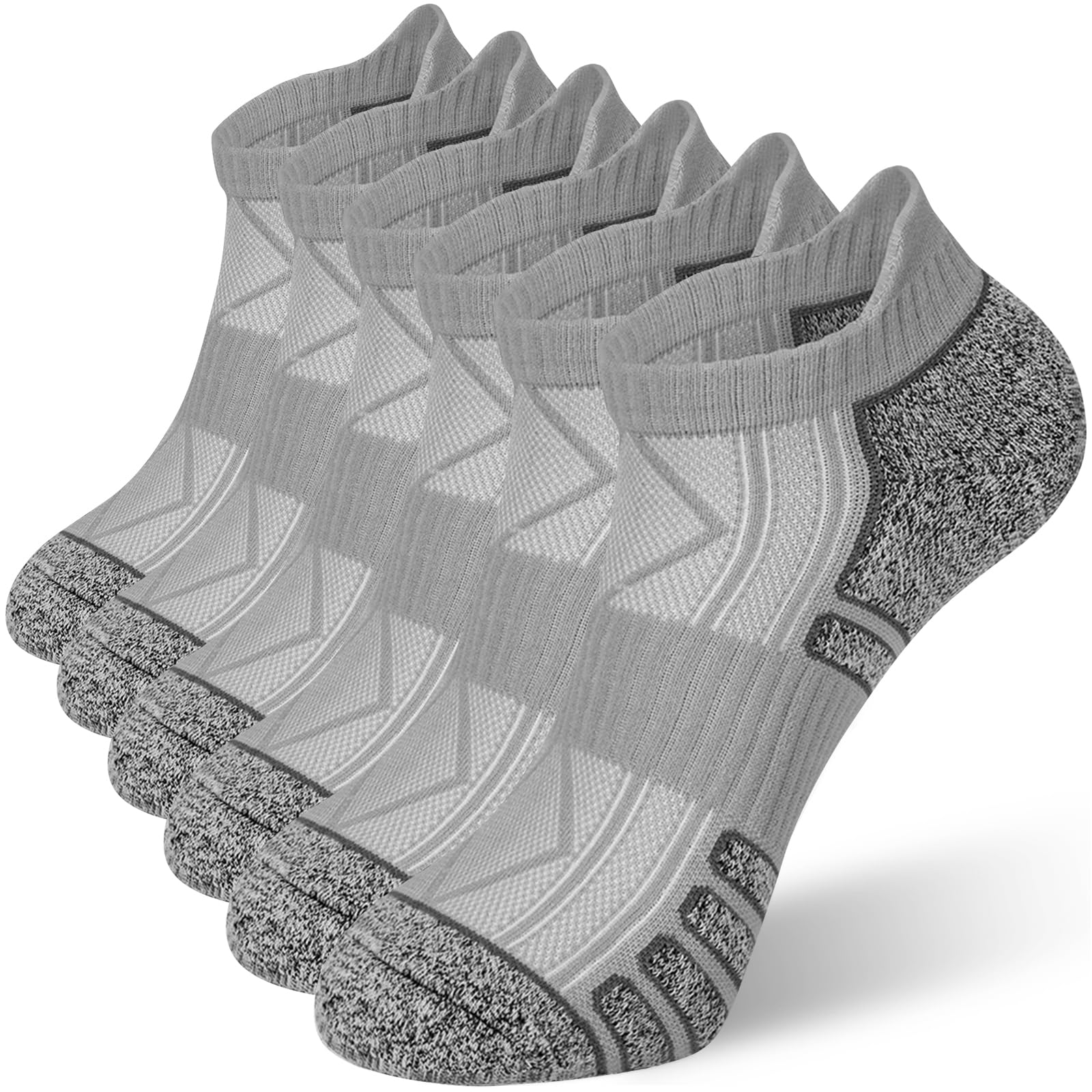 VVFXX Men’s Socks Ankle Socks Athletic Socks Running Socks 6 Pairs Cushioned Low Cut Socks Cotton No Show Socks