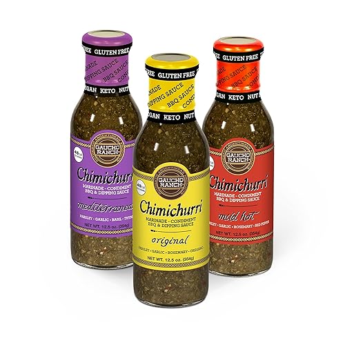 Gaucho Ranch Chimichurri Sauce Bundle Contains Original Chimichurri, Mild Hot