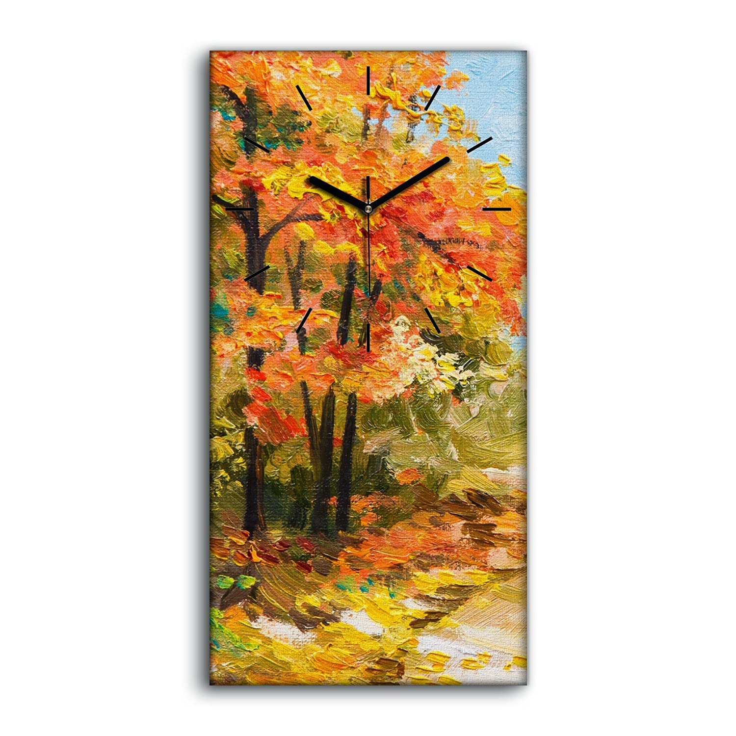 Horloge sur Toile Salon Art Moderne 30x60cm Tableau Mural Silencieux