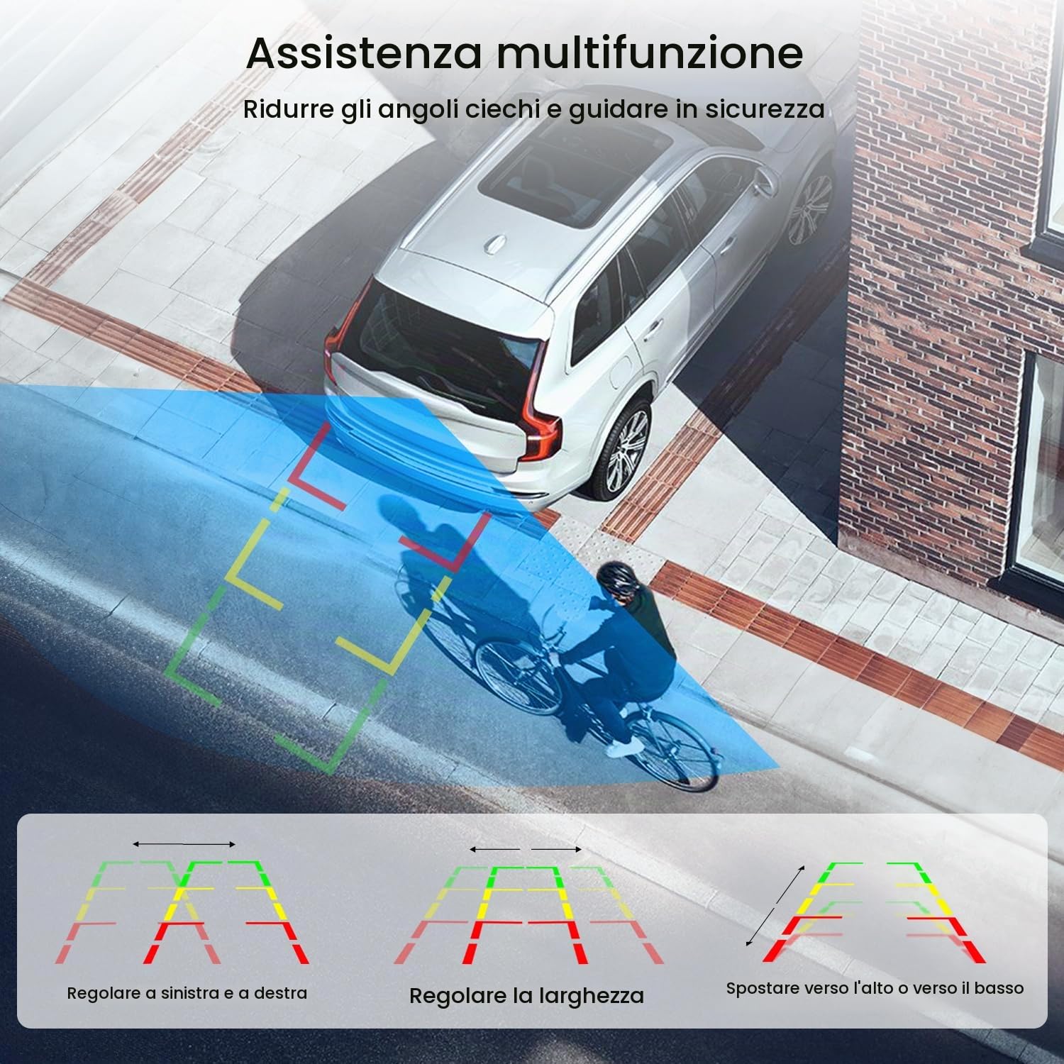 AUTO-VOX W12 Telecamera Posteriore Auto Wireless: 5“ Lcd 1080p Telecamera Retromarcia Auto Supporta 2 Telecamere, Telecamera Auto Retromarcia Con Segnale Stabile, Ip69k Impermeabile, Visione Notturna